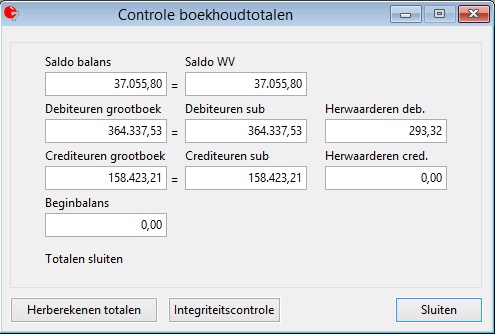 controle boekhoudtotalen
